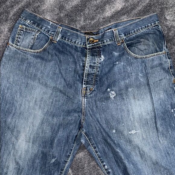 Stylish Blue Denim Jeans with Patchwork - Picture 11 of 13